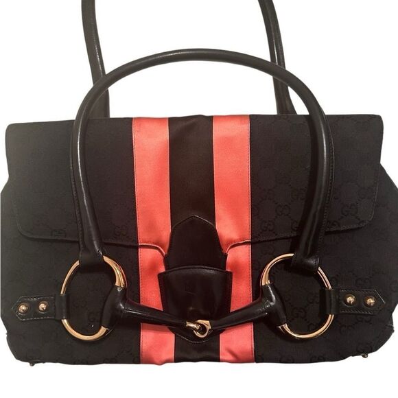Gucci large horsebit pink and black tote - Picture 12 of 16